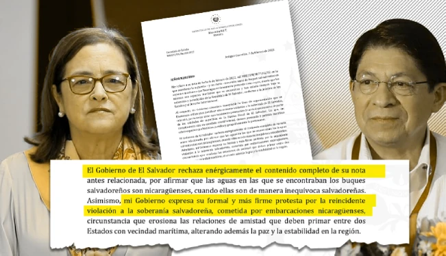 Estado salvadoreño declara “inaceptables” acusaciones de Nicaragua sobre supuesta incursión marítima