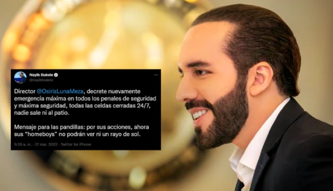 Bukele ordena a director de penales declarar emergencia en prisiones de seguridad y máxima seguridad