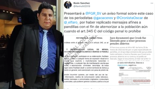 Miembro de Nuevas Ideas amenaza con denunciar a periodistas de El Faro ante la Fiscalía 