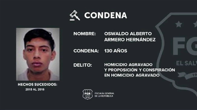 Pandillero es condenado a 130 años de cárcel por asesinar a cuatro personas en San Salvador