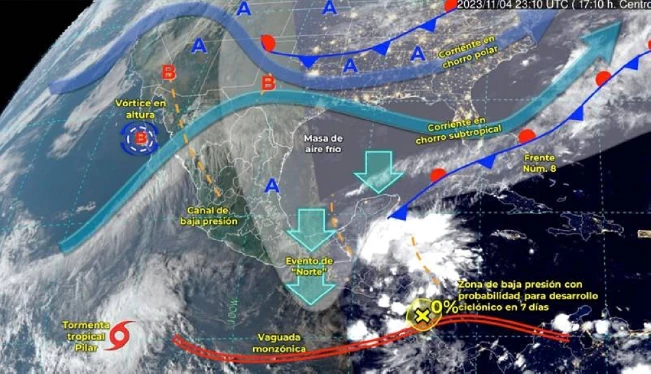 Llegada de masa de aire frío a México generará temperaturas congelantes en el norte y centro