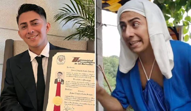 El popular tiktoker salvadoreño Eduardo Cortez se recibió como psicólogo
