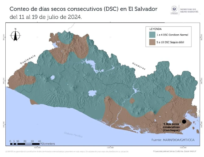 Sequía meteorológica “débil” afecta hasta el 40 % del país y Conchagua es el más afectado