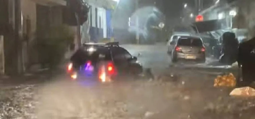Inundaciones en calles de San Francisco Gotera, Morazán, por lluvias