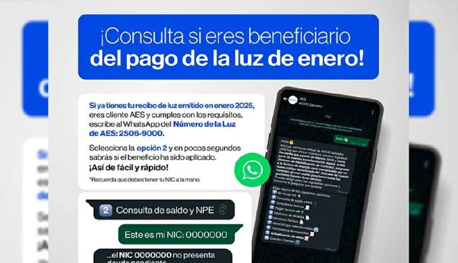 AES habilita opción para verificar pago de recibos