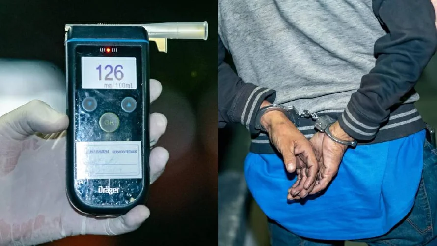 Detienen a dos conductores con más de 100 grados de alcohol