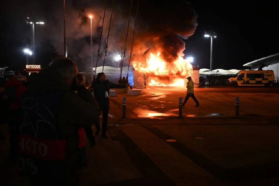 Un fuego perturba la previa del Manchester City-Brujas