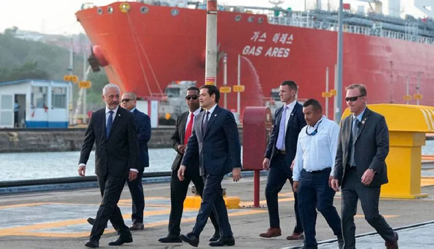 Rubio visita el canal de Panamá, que Trump quiere "recuperar"