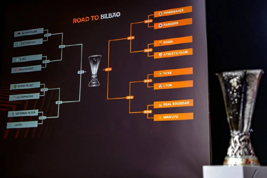 Roma-Athletic Club y Real Sociedad-Manchester United en octavos de Europa League
