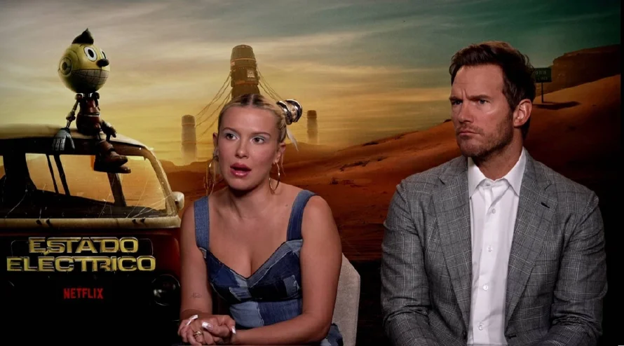 Millie Bobby Brown y Chris Pratt presentan "Estado eléctrico" y recuerdan a Gene Hackman