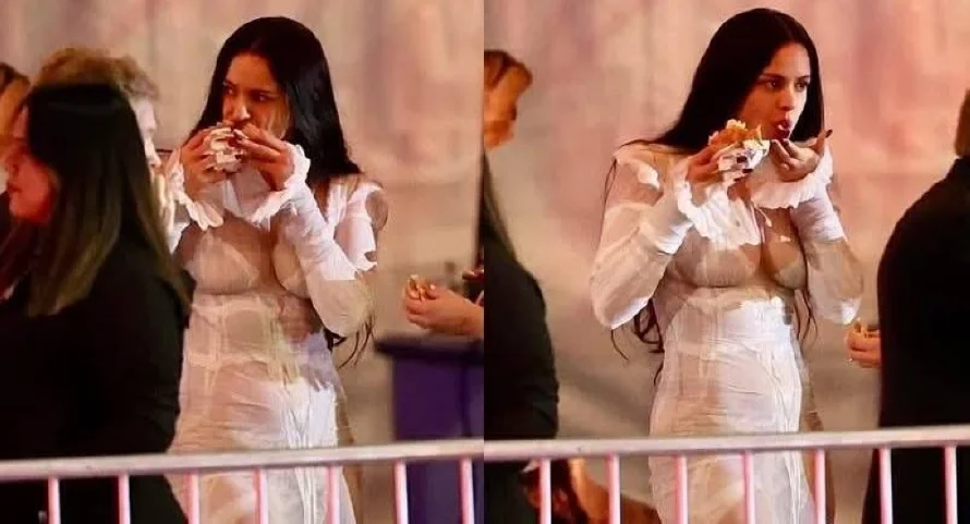 ¿Rosalía se comió una hamburguesa después de la lujosa fiesta de los Óscar?