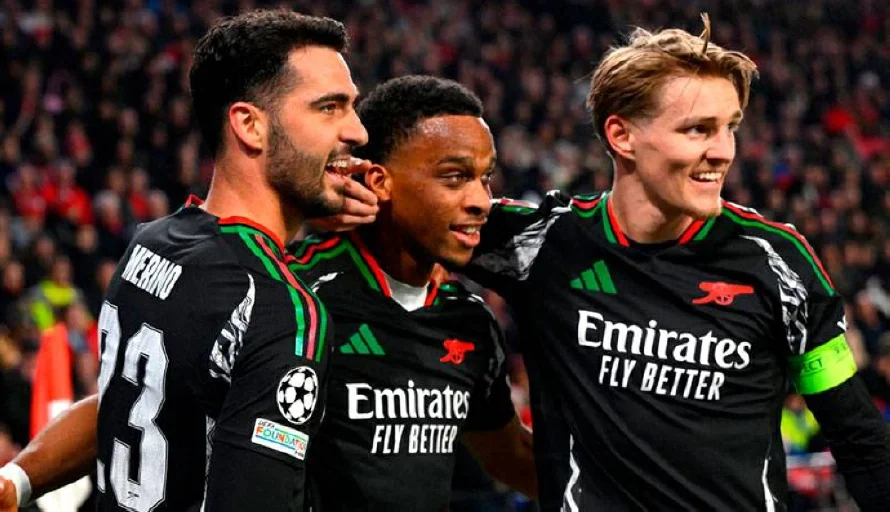 Arsenal aplasta de visita 7-1 al PSV y encamina el pase a cuartos de Champions