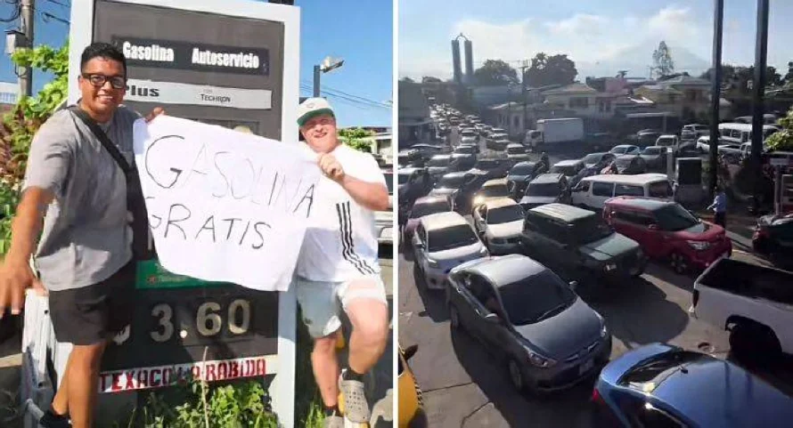 El tiktoker hispano Juixxe visitó El Salvador y regaló $10,000 de gasolina