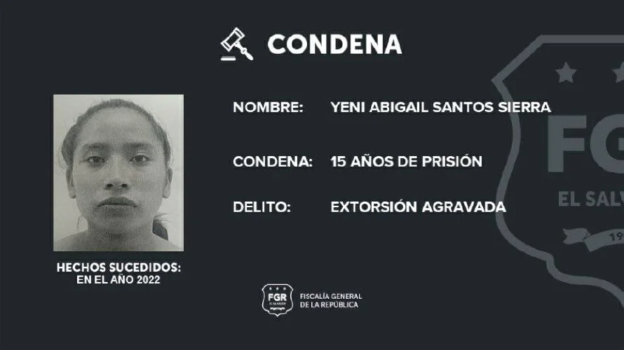 Sentencian a 15 años de cárcel a pandillera de la MS-13 por extorsionar a habitantes de Santiago Nonualco, La Paz