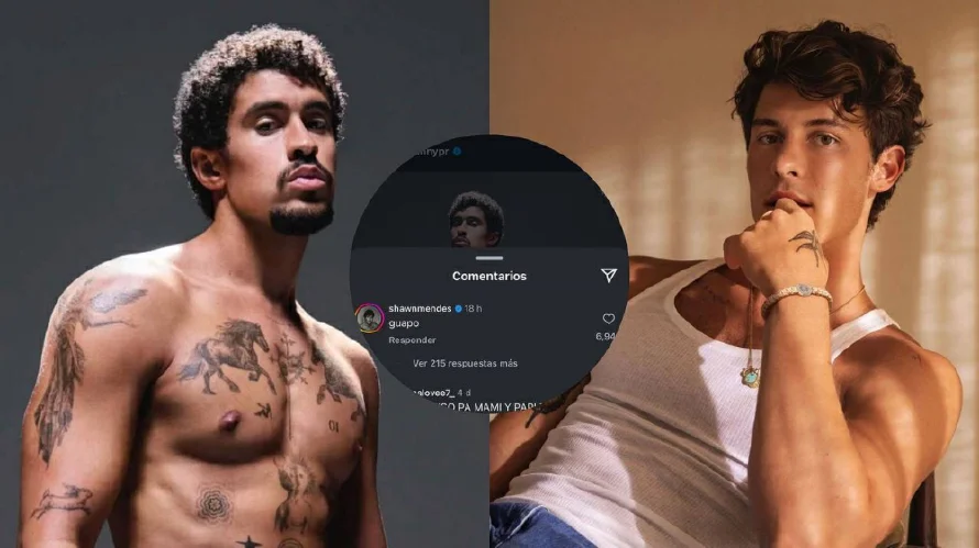 Shawn Mendes le comenta "guapo" a Bad Bunny en su campaña de calzoncillos