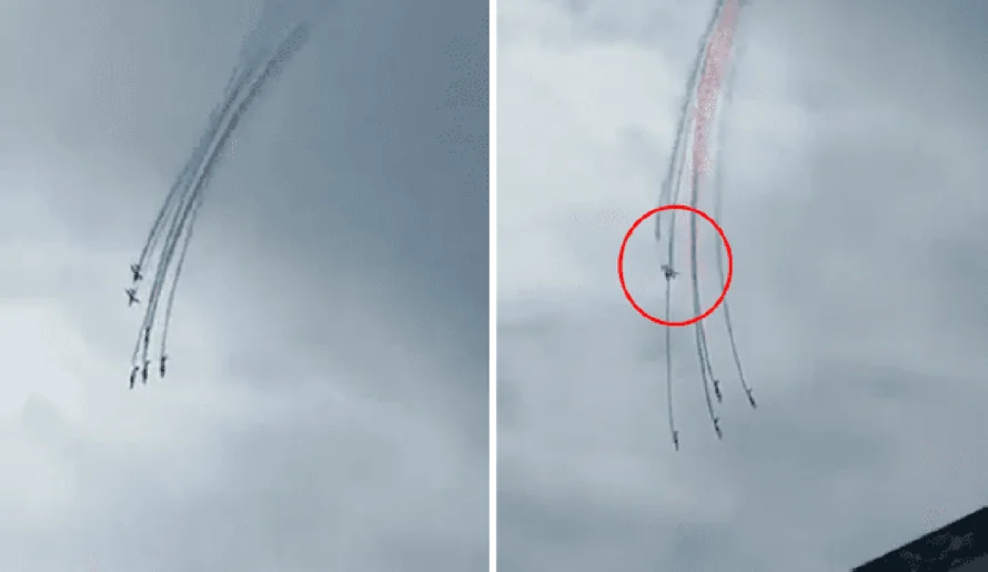 Tres heridos leves tras la colisión de aviones de la Patrulla de Francia en un ensayo