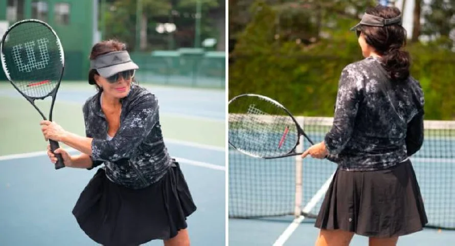 Olga Miranda se luce jugando al tenis con todo y un look facinante