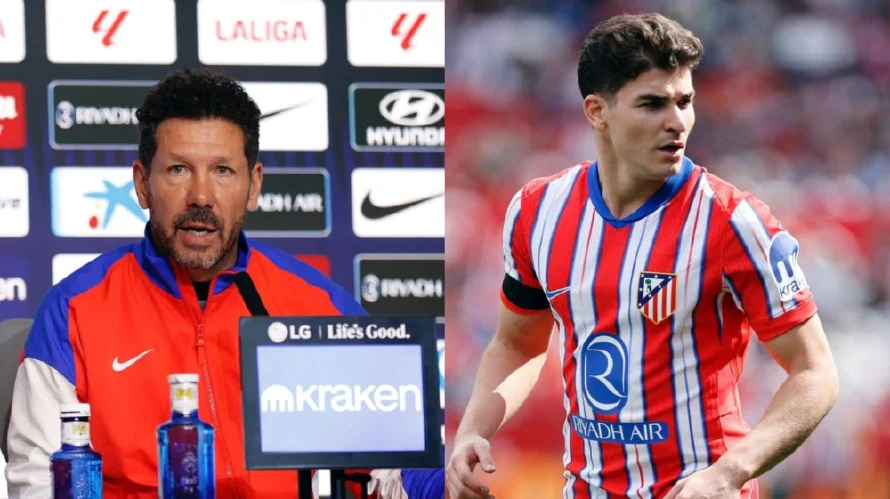 Simeone sobre Julián Álvarez: "Le decimos que Lewandowski lleva muchos más goles"