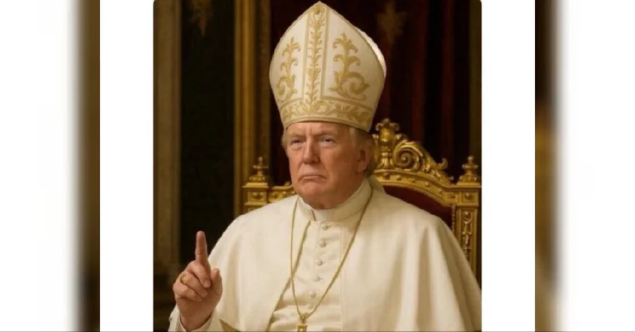 Trump postea en su cuenta de Truth Social una foto vestido de papa