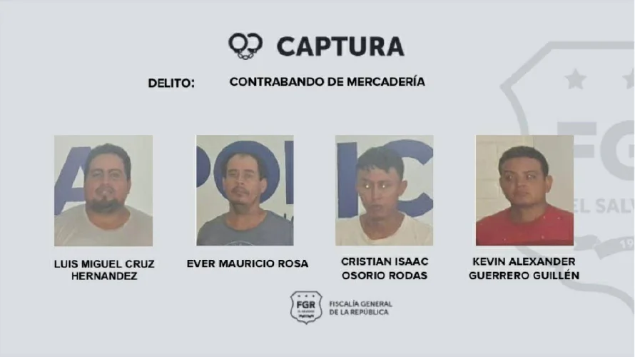 Detienen a cuatro por contrabando de aceite para motor valorado en miles de dólares en Ahuachapán