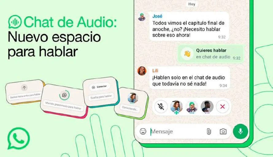 WhatsApp extiende los chats de audio para grupos de todos los tamaños