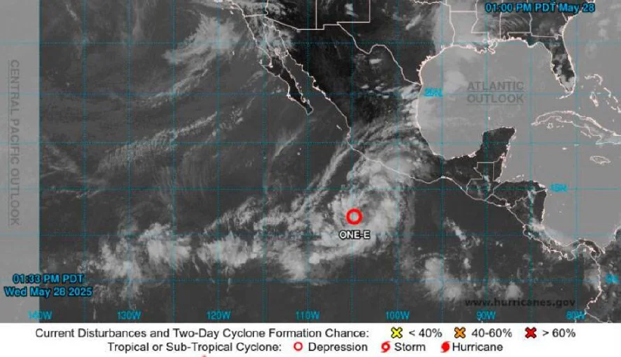 Se forma la primera depresión tropical de 2025 frente a costas de Guerrero, México