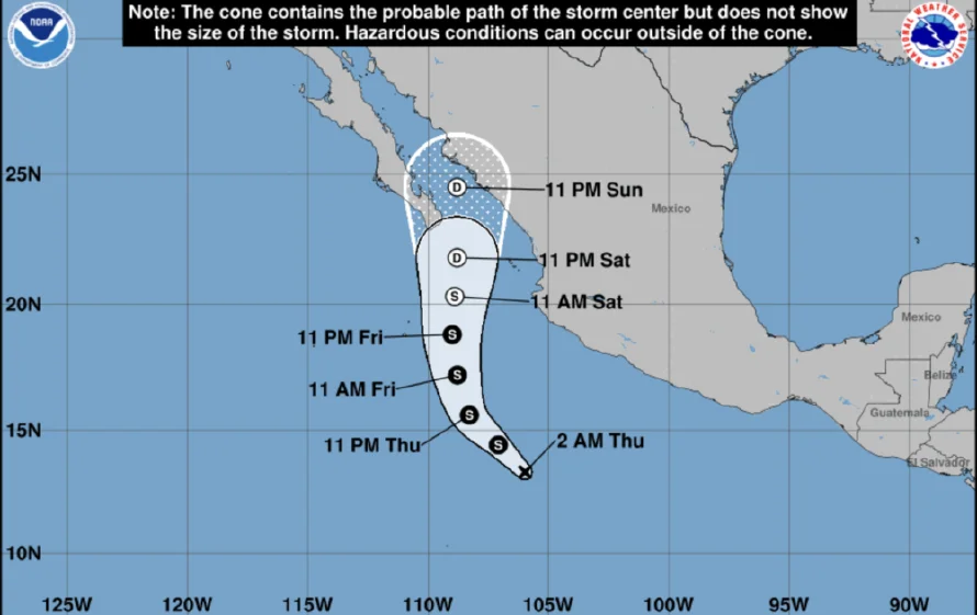 Se forma la depresión tropical Uno-E en el Océano Pacífico