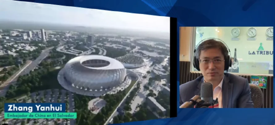 Embajador de China dice avanza Estadio que donarán a El Salvador y que “será mayor” al de Costa Rica