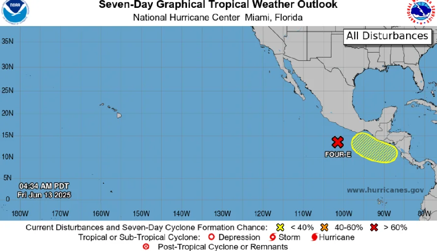 Pronostican que potencial ciclón se convierta en tormenta tropical esta tarde