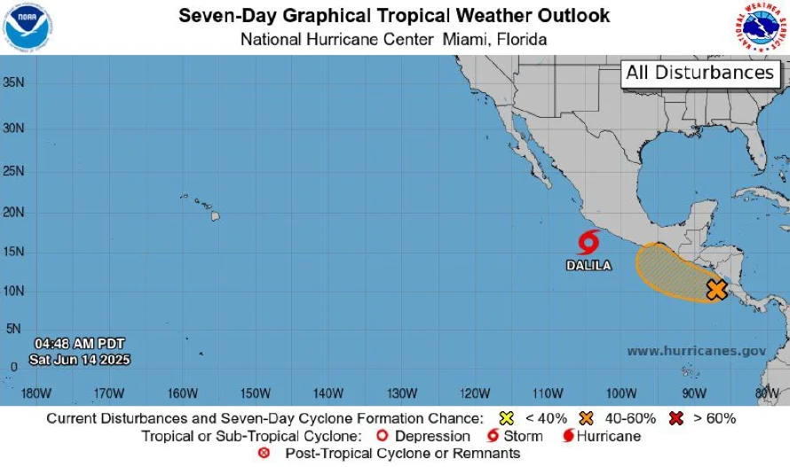 Baja presión con potencial ciclónico podría aumentar lluvias y mar picado, Marn vigila tormenta "Dalila"