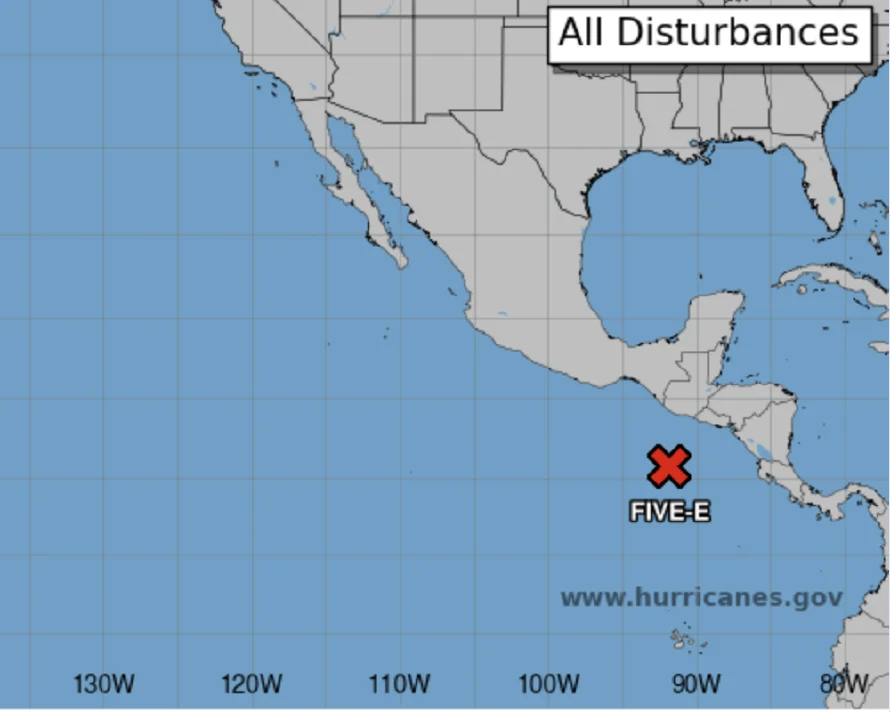 Se forma la depresión tropical 5-E en el Océano Pacífico