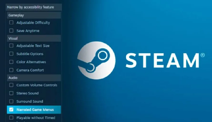 Steam habilita las búsquedas de videojuegos por funciones de accesibilidad específicas
