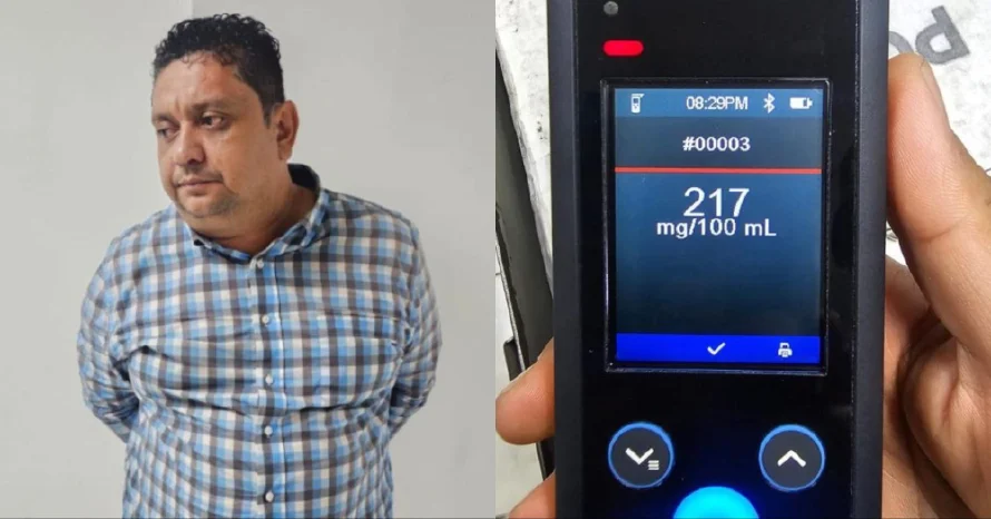 Detienen a hombre por conducir con 217° de alcohol y chocar a un motociclista