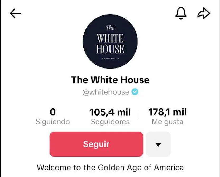 La Casa Blanca abre una cuenta de TikTok a menos de un mes de su teórico apagón en EEUU