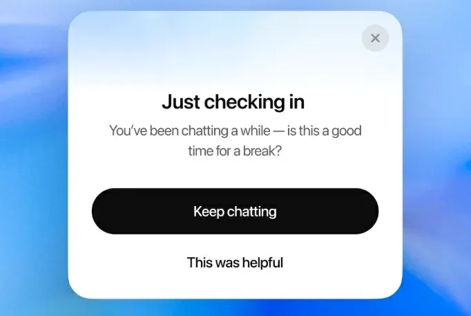 OpenAI notificará a usuarios que mantengan sesiones prolongadas con ChatGPT