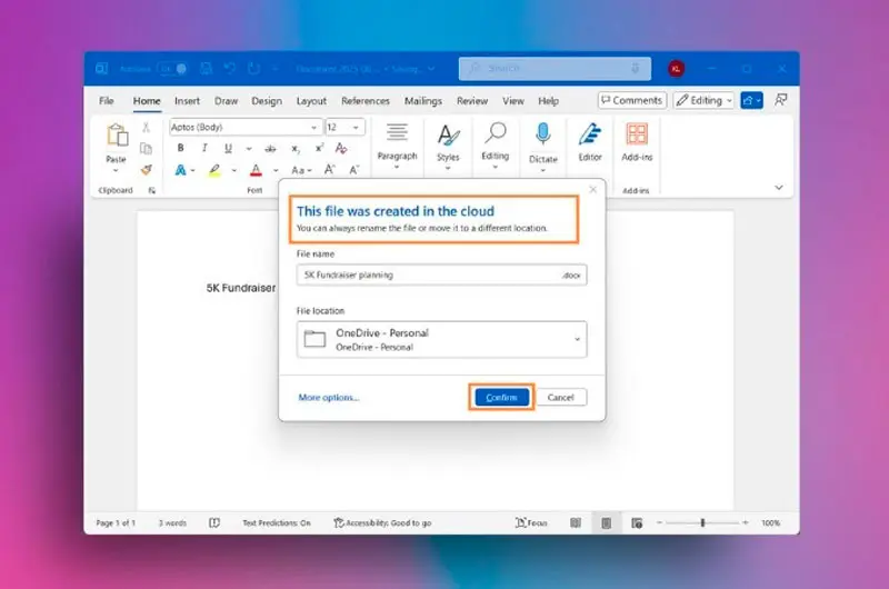 Microsoft Word guardará automáticamente los documentos de los usuarios en la nube