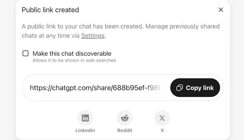 OpenAI retira una función de ChatGPT que hacía visibles las conversaciones de los usuarios en buscadores