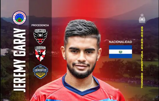 Salvadoreño Jeremy Garay, con pasado en DC United, se incorpora al Cacahuatique
