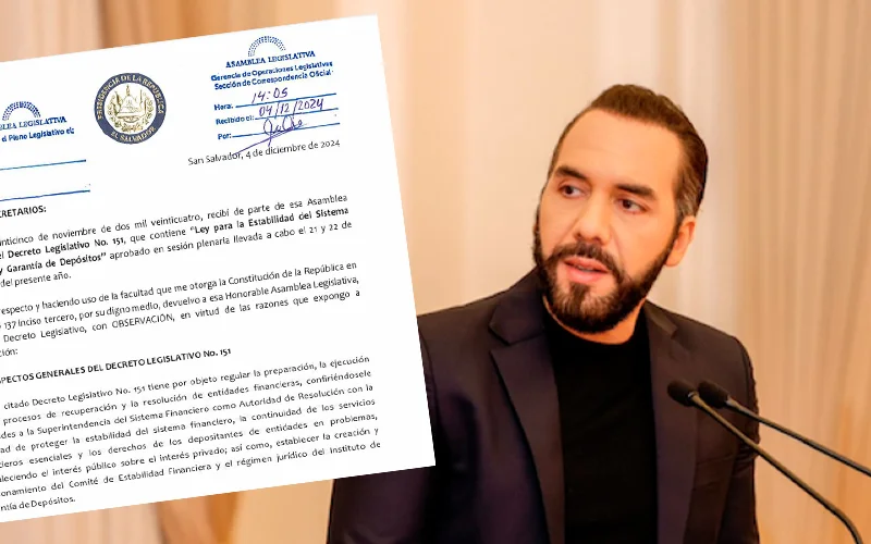 Bukele devuelve Ley de Estabilidad Financiera con observaciones, que son aprobadas por Asamblea