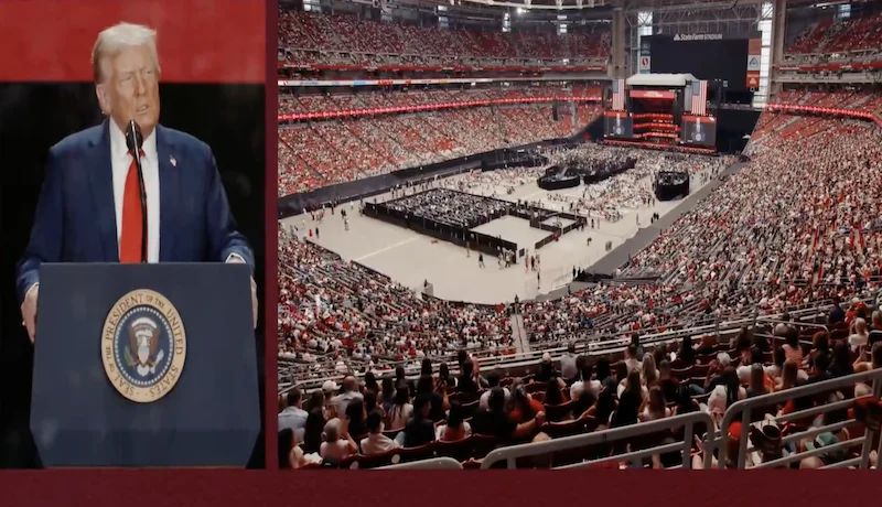 Multitudinario funeral de Charlie Kirk en Arizona con presencia de Trump