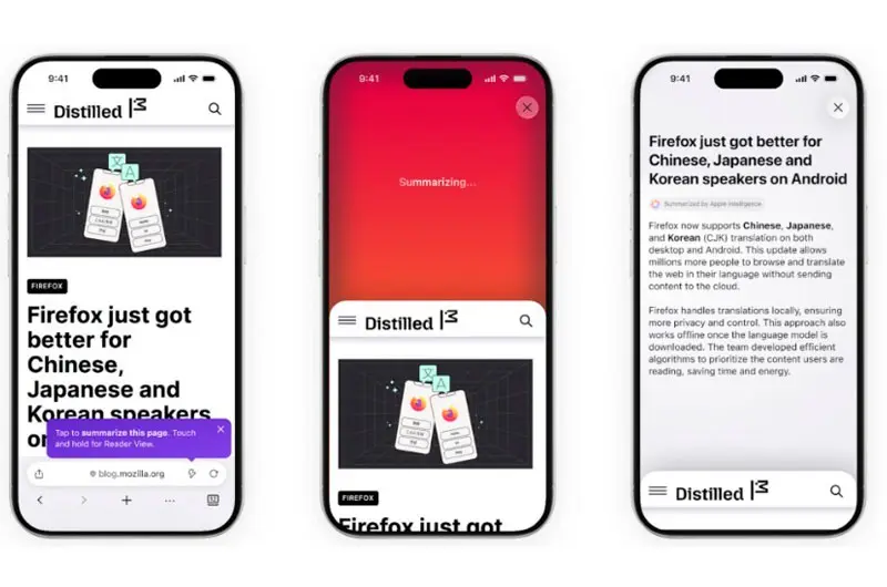 Firefox resume páginas web con solo agitar el iPhone