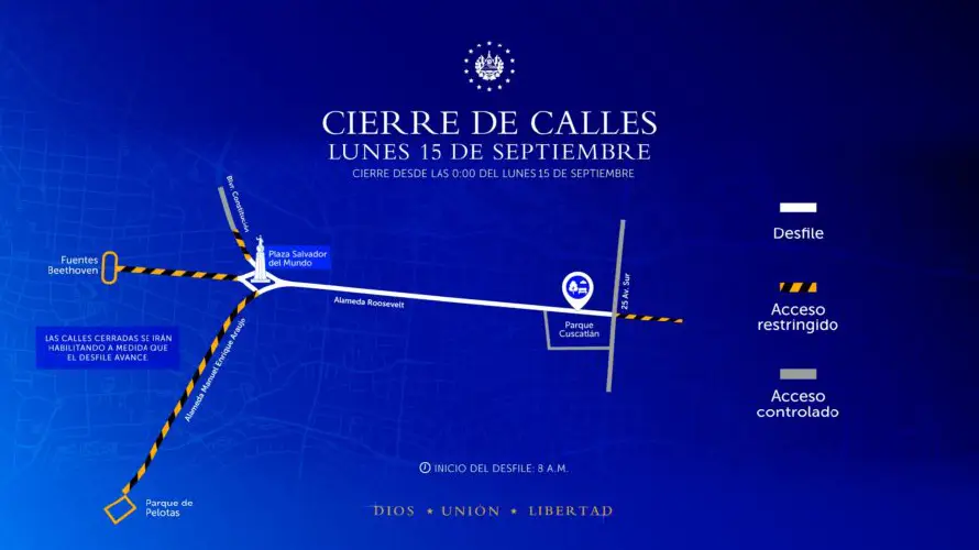 Estas son las calles que estarán restringidas el próximo lunes por el desfile de independencia