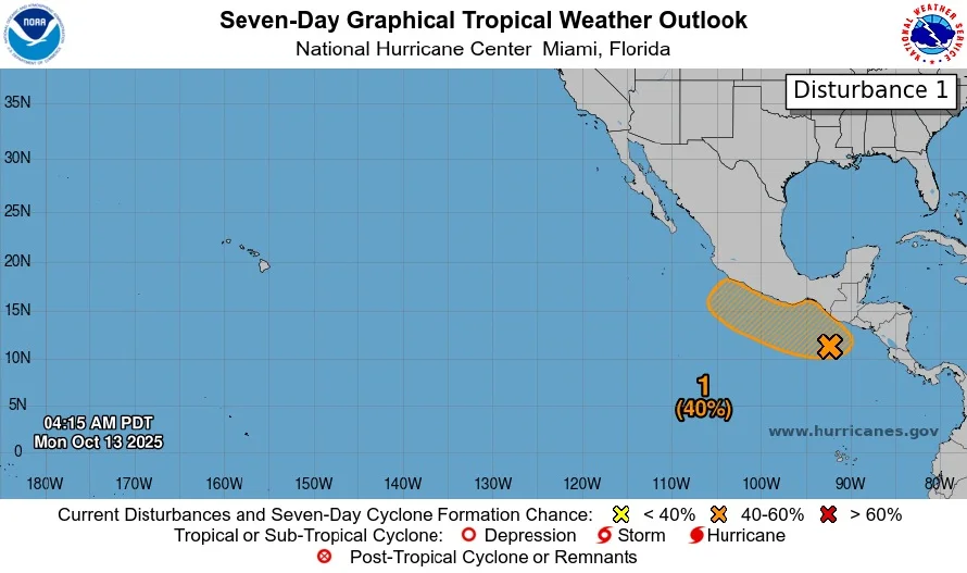 Marn mantiene previsión de posibles lluvias por sistema de baja presión en el océano Pacífico