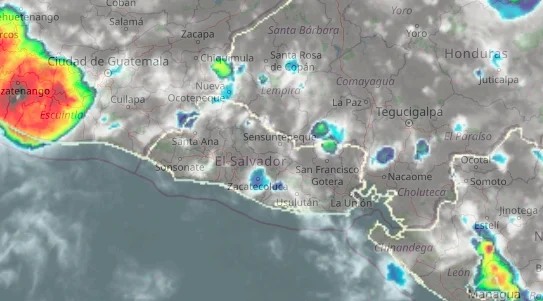 MARN reporta lluvias y tormentas en estas zonas del país y pronostica aumento de lluvias en la madrugada