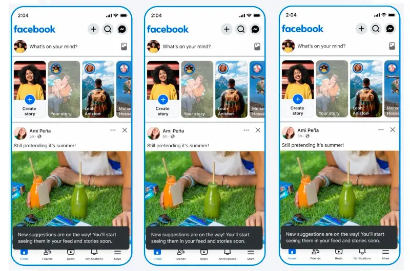 Facebook utiliza la IA para sugerir nuevo contenido basada en las fotos y videos