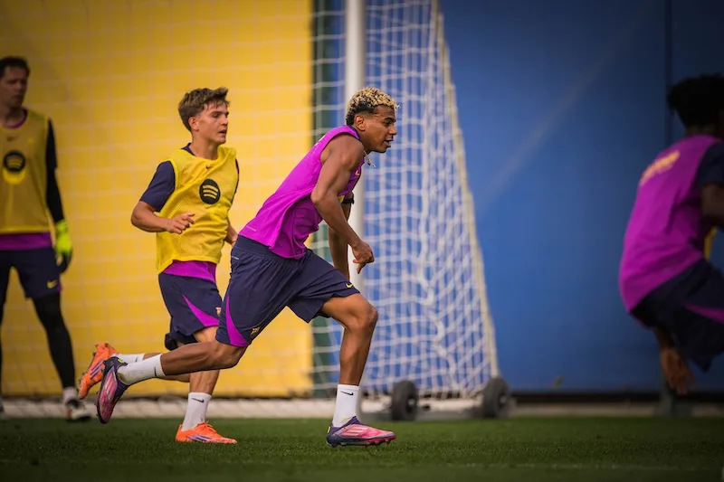 Lamine Yamal y Fermín López regresan a los entrenos con el FC Barcelona