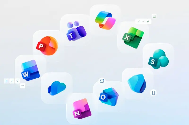 Microsoft rediseña iconos de Office con estilo más fluido y conexión con IA