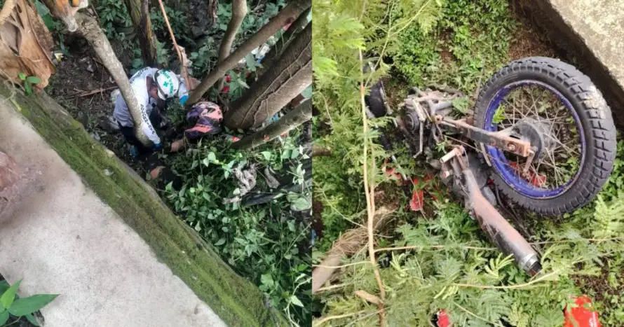 Motociclista fallece tras caer en una cuneta en San Pablo Tacachico