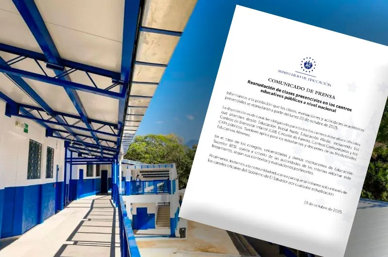 Educación reanuda clases en escuelas públicas a partir del lunes