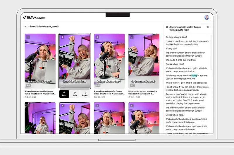TikTok lanza Smart Split y nuevas funciones de IA para creadores
